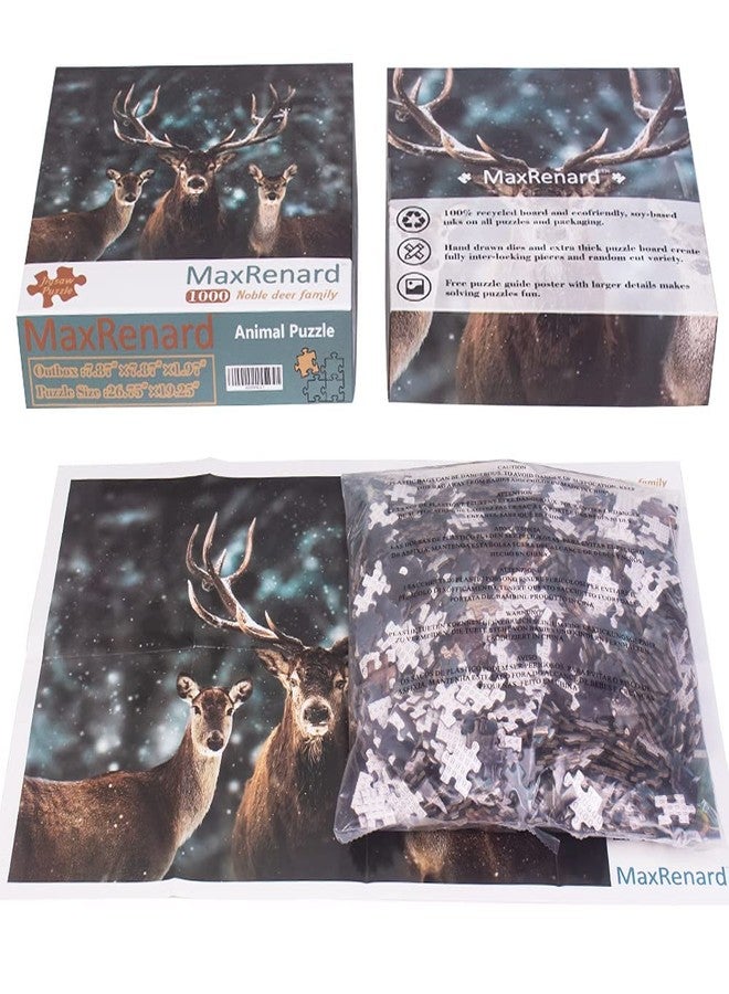 MaxRenard Game 1000 Pieces Jigsaw Puzzle for Adult Animal Toy Noble Deer Family - Image 5